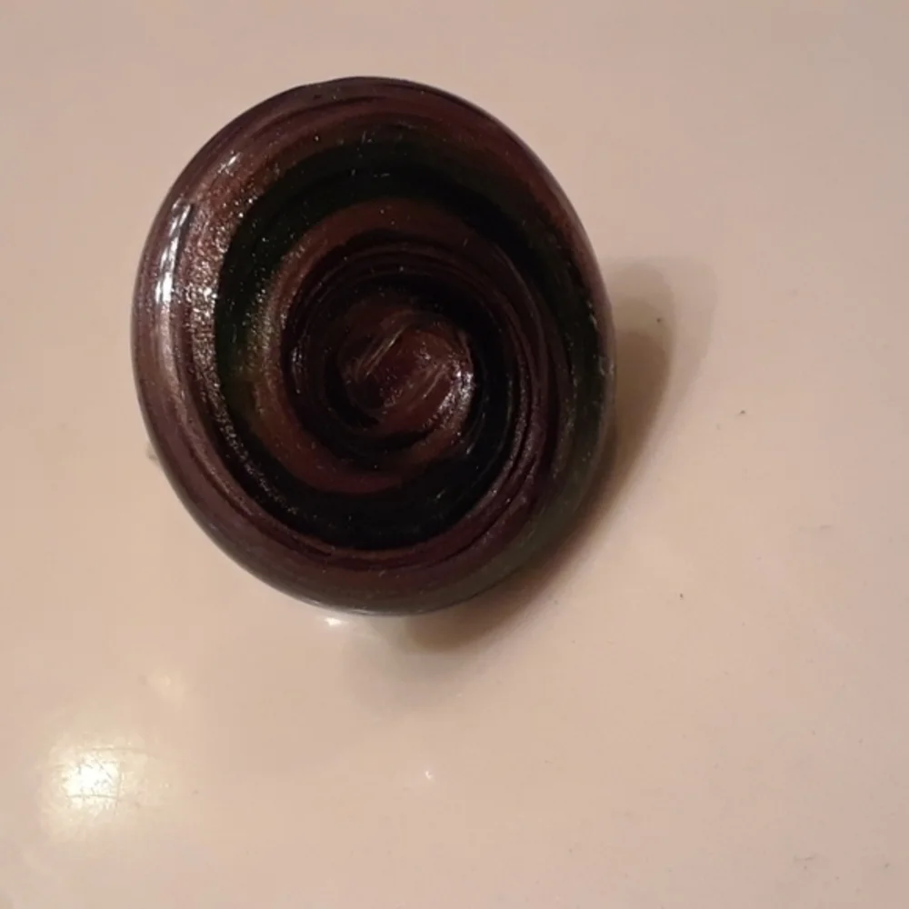 ☄Vintage Two-Tone Sparkly Acrylic Swirl Ri…